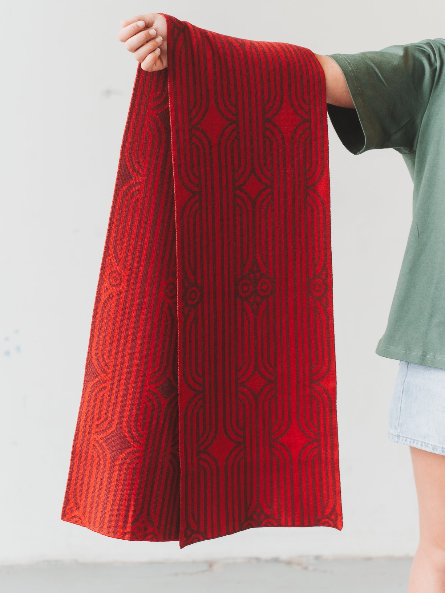 MERINO SCARF - Whero (Red)