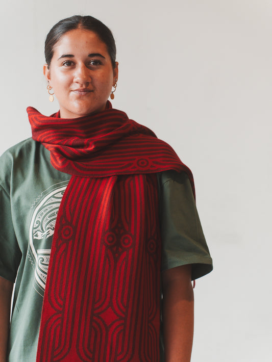 MERINO SCARF - Whero (Red)